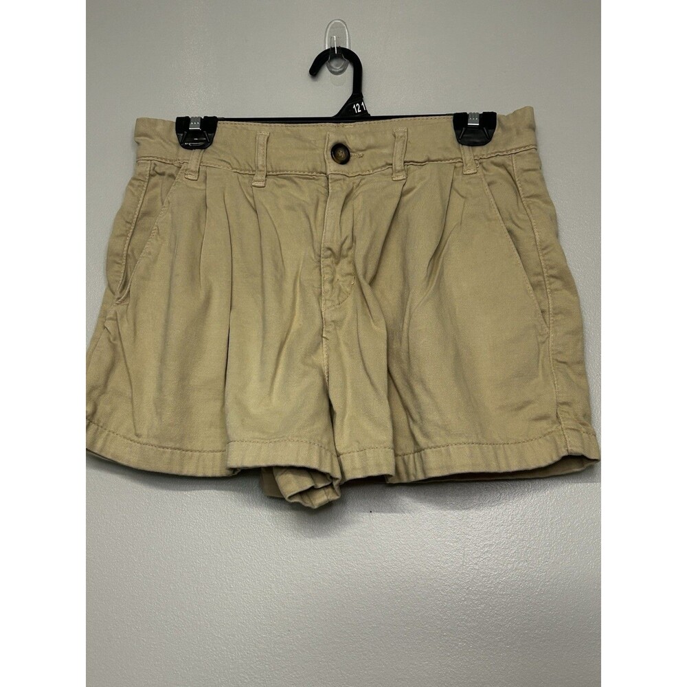 Free People Billie Chino Shorts Size 4 Khaki Brown Pleated Safari Pockets